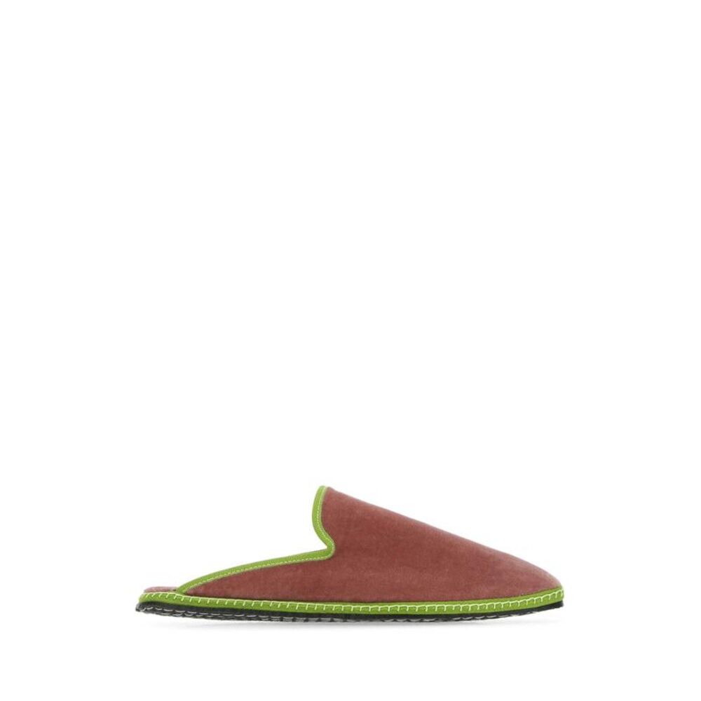 Vibi Venezia Women Antiqued Pink Velvet Mules